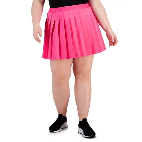 ID Ideology Women's Plus Size Pleated Skort Pink Shock - Picture 1 of 1